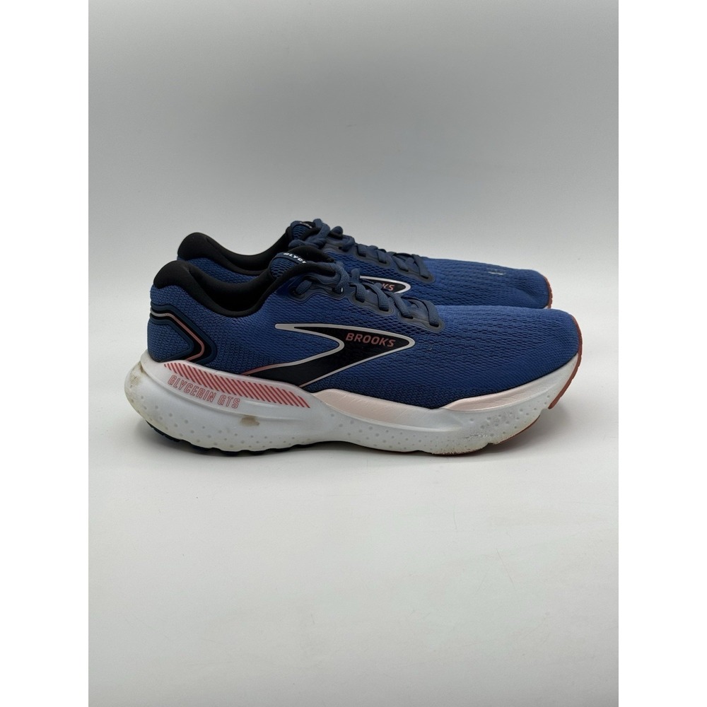 Brooks Glycerin GTS 21 Womens Size 10.5 B Blue Running Sneaker Gym Lace Up Shoes